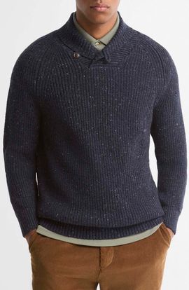 Barbour Barbour Essentials Fleck Shawl Collar Sweater