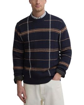 Barbour Barbour Fasey Cotton & Wool Cable Tartan Crewneck Jumper Sweater