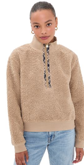 Barbour Barbour Fawne Fleece Quarter Zip Warm Trench