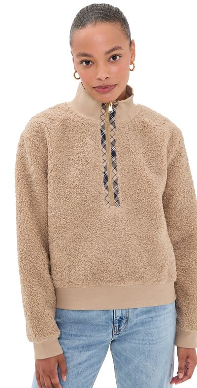 Barbour Barbour Fawne Fleece Quarter Zip Warm Trench