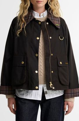 Barbour Barbour Icons Tartan Collar Spey Waxed Cotton Jacket