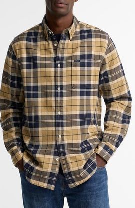 Barbour Barbour Kyeloch Tailored Fit Plaid Cotton Button-Down Shirt