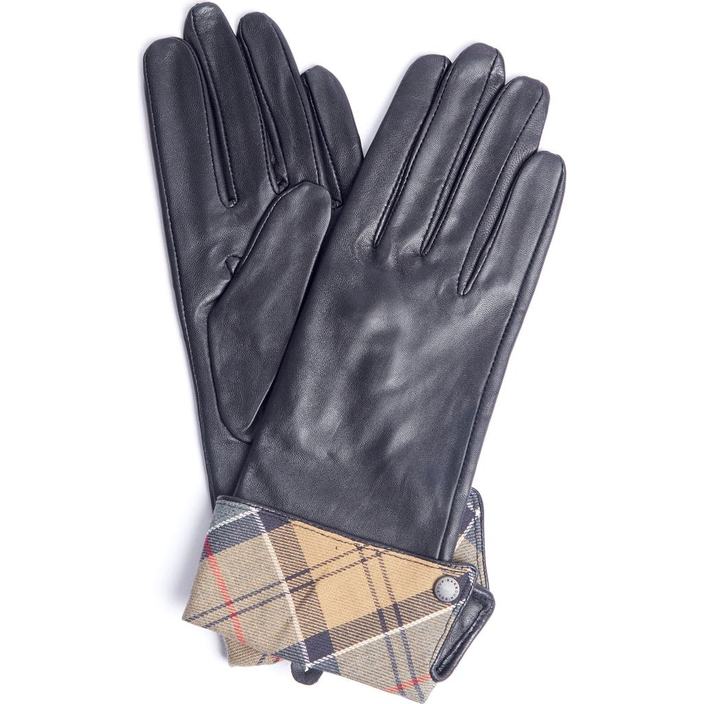 Barbour Barbour Lady Jane Tartan Cuff Leather Gloves