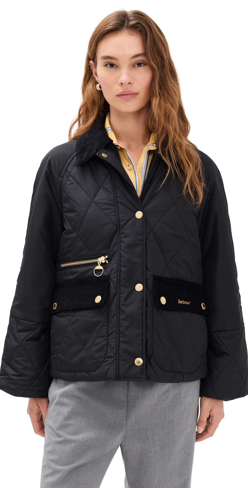 Barbour - Martha Quilted Jacket Black/Classic Tartan