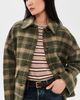 Barbour Barbour Myla Checked Wool Coat Olive/Biscuit Check - 2