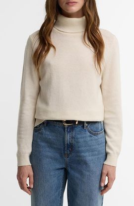 Barbour Barbour Pendle Elbow Patch Wool & Cotton Turtleneck Sweater
