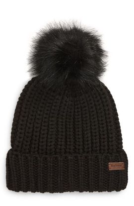 Barbour Barbour Saltburn Faux Fur Pom Beanie
