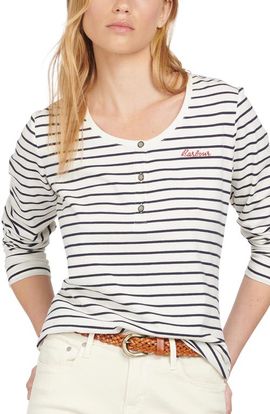 Barbour Barbour Stripe Logo Stretch Cotton Top