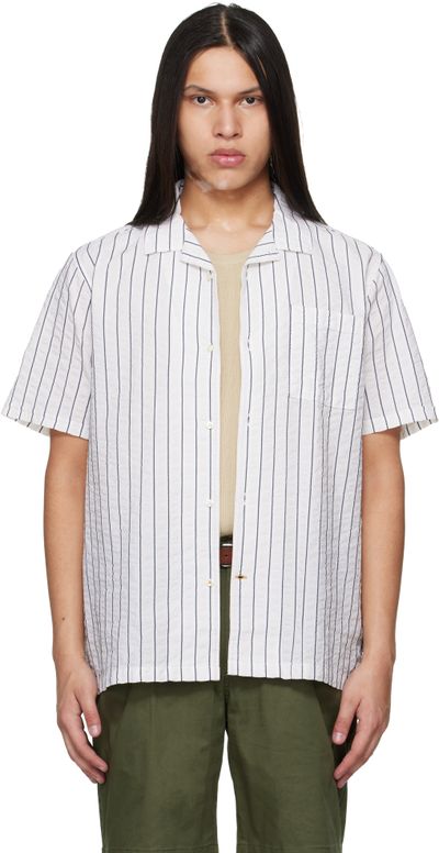 Barbour Barbour White Park Seersucker Striped Short-Sleeved Shirt