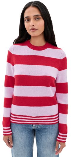 Barbour Barbour Woodhouse Striped Knit Sweater Crimson Multi