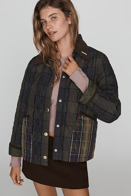 Barbour Tartan Reimagined Cropped Liddesdale Quilted Jacket