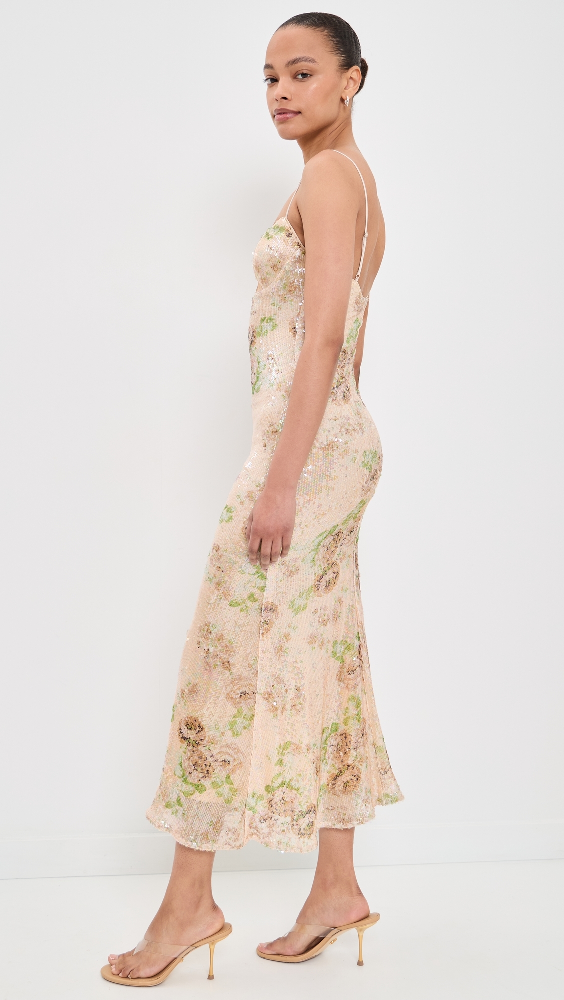 mesh dress beige Krissy Cream Mesh Strapless Maxi Dress - US 8 main image 1