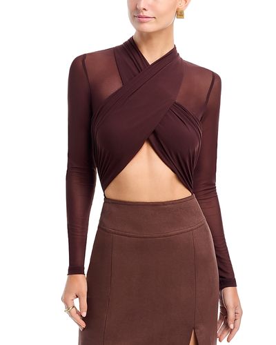 Bardot Bardot Aliyah Wrap Long Sleeve Bodysuit