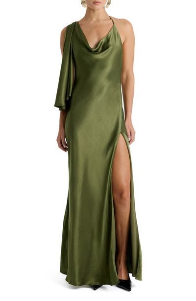 Bardot Bardot Anastasia Satin Maxi Halter Dress