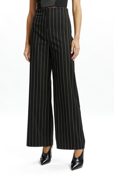 Bardot Bardot Anna Pinstripe High Waist Wide Leg Pants