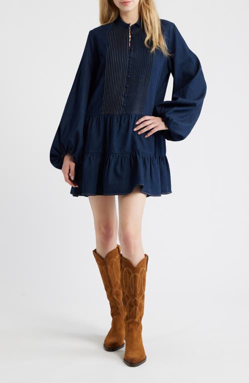 Bardot Bardot Antonia Long Sleeve Chambray Minidress