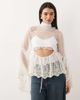 Bardot Bardot Anyssa high neck embroidered lace ruffle cut-out detail in ivory-White - 1
