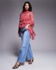 Bardot Bardot Anyssa sheer chiffon ruffle detailing bell sleeve cut out blouse in rose-pink - 2