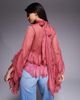 Bardot Bardot Anyssa sheer chiffon ruffle detailing bell sleeve cut out blouse in rose-pink - 4