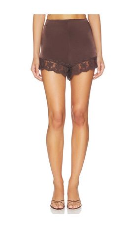 Bardot Bardot Bonita Satin Lace Trim Short