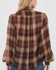 BARDOT BARDOT Cecile Scarf Button Down Shirt Brown Check - 3