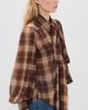 BARDOT BARDOT Cecile Scarf Button Down Shirt Brown Check - 4