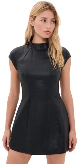BARDOT BARDOT Delphi Faux Leather Mini Dress Black