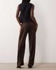 Bardot Bardot Devin mid rise satin pants in dark chocolate-Brown - 4