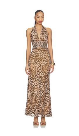Bardot Bardot Elera Printed Mesh Maxi Dress