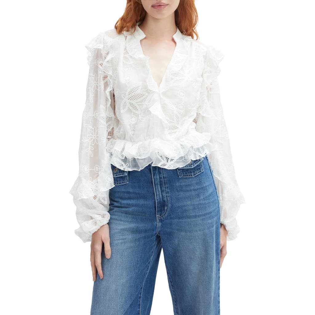 Bardot Bardot Embroidered Frill Top