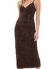BARDOT BARDOT Estine Faux Suede Midi Dress Dark Choco - 1