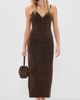 BARDOT BARDOT Estine Faux Suede Midi Dress Dark Choco - 5