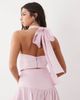 Bardot Bardot Harlow cotton high halter neck crop top in baby pink - part of a set - 4