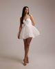 Bardot Bardot Hilda sleeveless sheer insert sweetheart neck voluminous skirt mini dress in ivory-White - 2