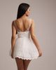 Bardot Bardot Hilda sleeveless sheer insert sweetheart neck voluminous skirt mini dress in ivory-White - 4