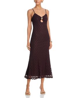 Bardot - Adoni Long Sleeve Lace Overlay Midi Dress in White at Nordstrom,  Size 6