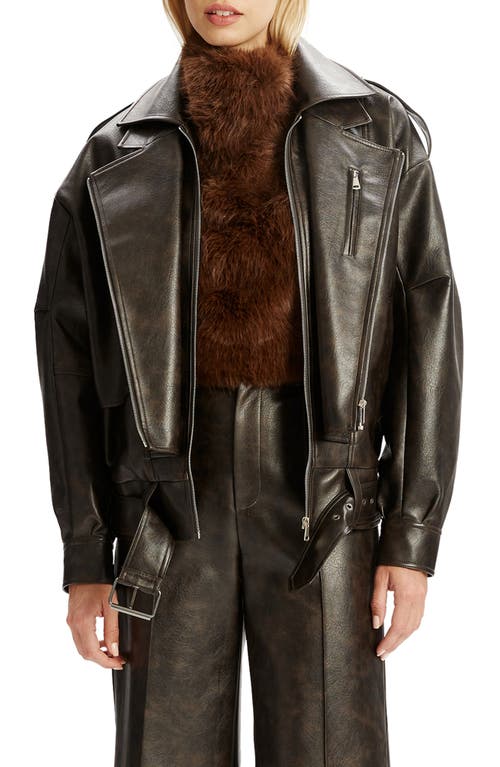 Bardot Bardot Kavi Oversize Faux Leather Moto Jacket