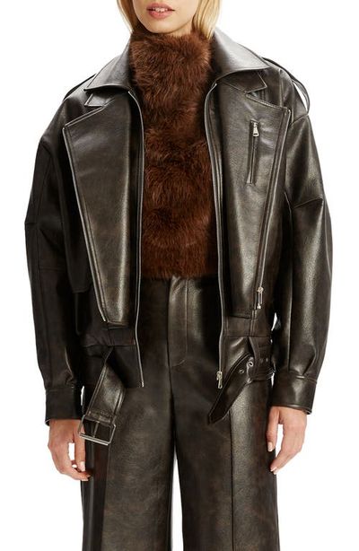 Bardot Bardot Kavi Oversize Faux Leather Moto Jacket