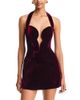 Bardot Bardot Layna Velour Halter Mini Dress - 1
