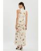Bardot Bardot Leanna high neck ruched waist thigh slit mesh midaxi dress in ivory watercolor floral-White - 3