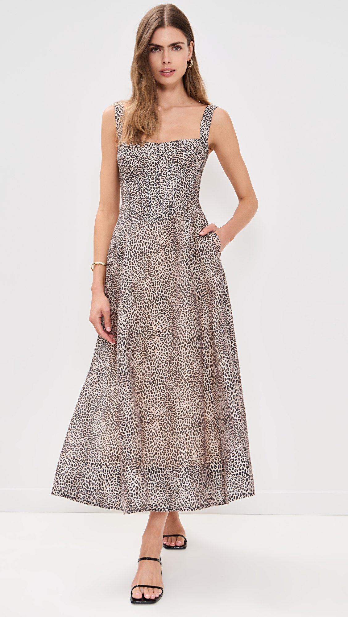 BARDOT Lilah Corset Midi Dress B Leopard 8