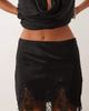 Bardot Bardot Liora satin mid rise lace hem mini skirt in black - part of a set - 4