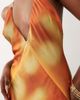 Bardot Bardot Lizbeth halter neck maxi dress with thigh slit in sunrise abstract print-Orange - 3