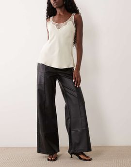 Bardot Bardot Marlow PU wide leg pants in black
