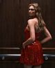 Bardot Bardot Nevelle sequin hourglass halter neck dress in deep red - 4