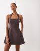 Bardot Bardot Nevelle square halter neck mini dress in chocolate-Brown - 1