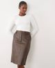 Bardot Bardot Phenix faux leather knee length skirt in chocolate-Brown - 1