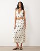 Bardot Bardot Pheobe satin plunge halter neck top in white with black polka dot print - part of a set - 3