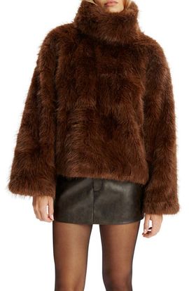 Bardot Bardot Renata Faux Fur Turtleneck