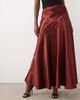 Bardot Bardot satin high waist maxi skirt in rust-Red - 2